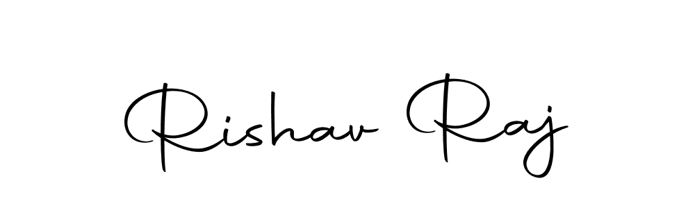 How to make Rishav Raj name signature. Use Autography-DOLnW style for creating short signs online. This is the latest handwritten sign. Rishav Raj signature style 10 images and pictures png