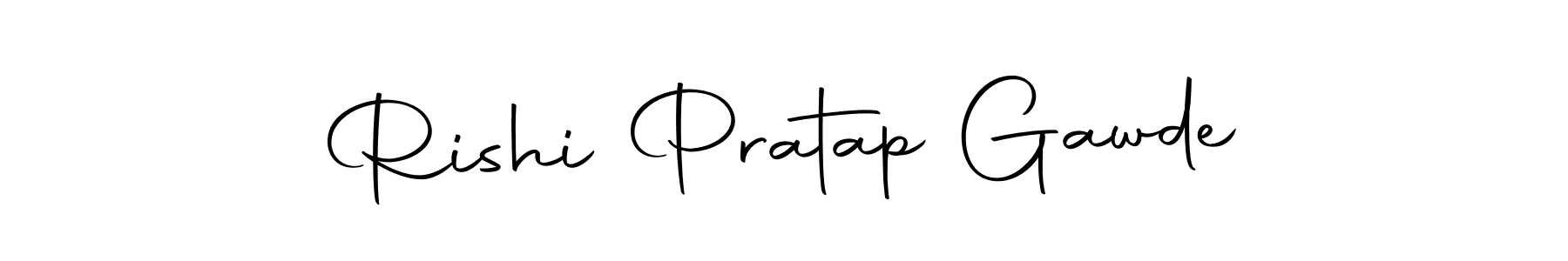 How to make Rishi Pratap Gawde name signature. Use Autography-DOLnW style for creating short signs online. This is the latest handwritten sign. Rishi Pratap Gawde signature style 10 images and pictures png