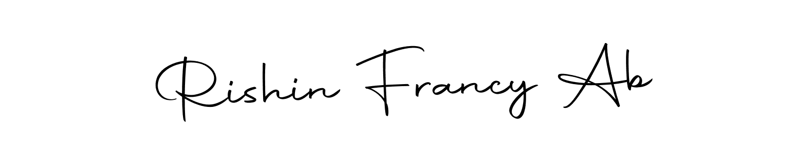 Similarly Autography-DOLnW is the best handwritten signature design. Signature creator online .You can use it as an online autograph creator for name Rishin Francy Ab. Rishin Francy Ab signature style 10 images and pictures png