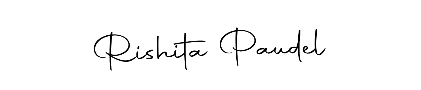 Create a beautiful signature design for name Rishita Paudel. With this signature (Autography-DOLnW) fonts, you can make a handwritten signature for free. Rishita Paudel signature style 10 images and pictures png