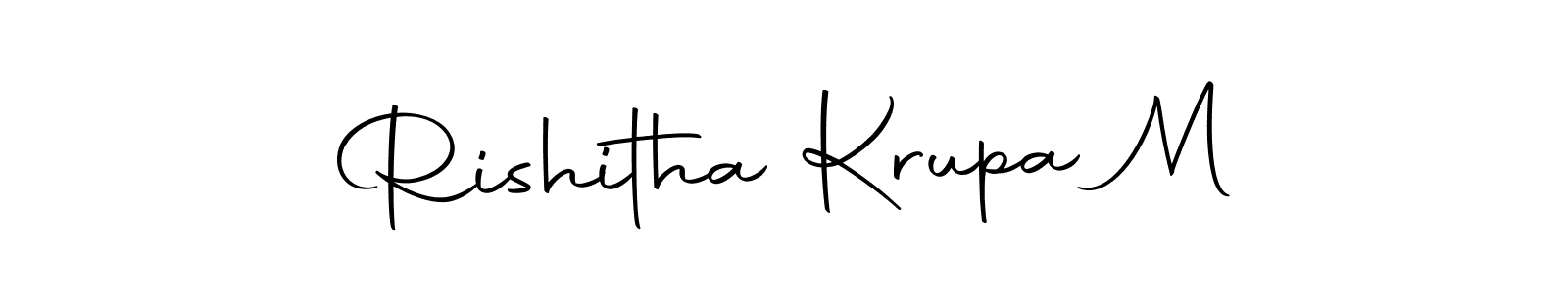 You should practise on your own different ways (Autography-DOLnW) to write your name (Rishitha Krupa M) in signature. don't let someone else do it for you. Rishitha Krupa M signature style 10 images and pictures png