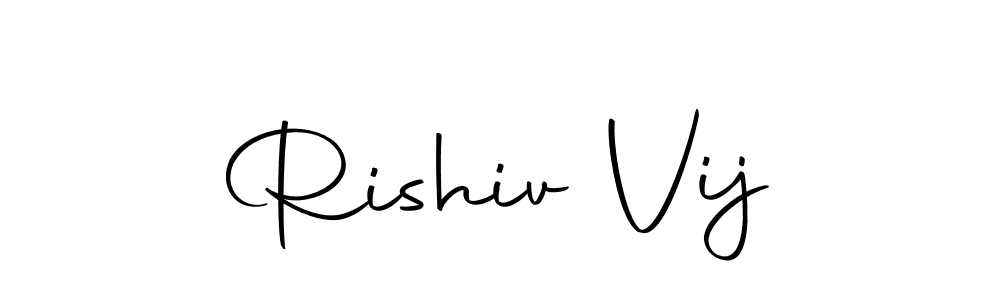 You should practise on your own different ways (Autography-DOLnW) to write your name (Rishiv Vij) in signature. don't let someone else do it for you. Rishiv Vij signature style 10 images and pictures png