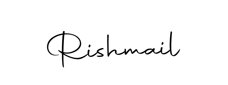 How to make Rishmail name signature. Use Autography-DOLnW style for creating short signs online. This is the latest handwritten sign. Rishmail signature style 10 images and pictures png