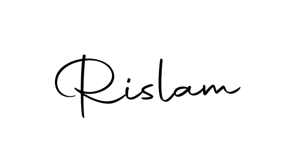 Create a beautiful signature design for name Rislam. With this signature (Autography-DOLnW) fonts, you can make a handwritten signature for free. Rislam signature style 10 images and pictures png