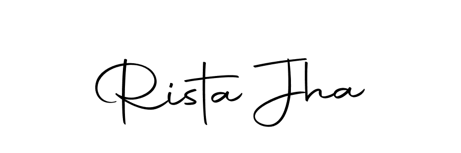 You should practise on your own different ways (Autography-DOLnW) to write your name (Rista Jha) in signature. don't let someone else do it for you. Rista Jha signature style 10 images and pictures png