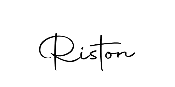 Make a beautiful signature design for name Riston. With this signature (Autography-DOLnW) style, you can create a handwritten signature for free. Riston signature style 10 images and pictures png