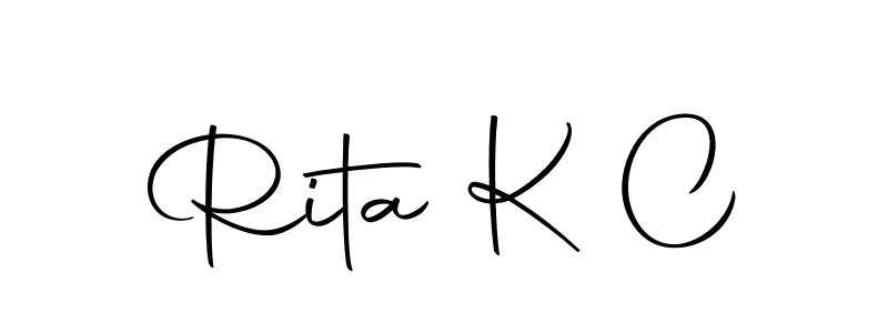 You should practise on your own different ways (Autography-DOLnW) to write your name (Rita K C) in signature. don't let someone else do it for you. Rita K C signature style 10 images and pictures png