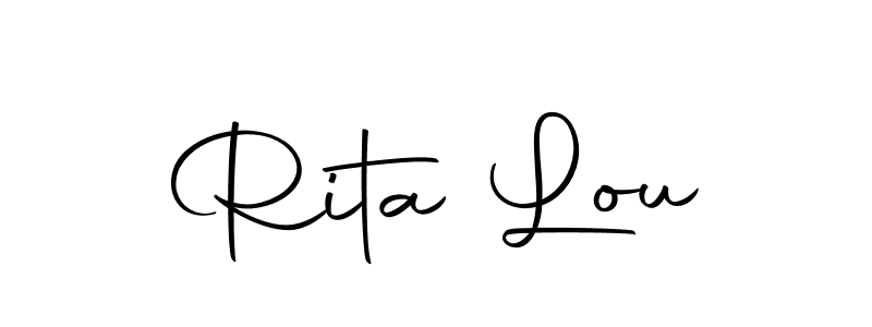 The best way (Autography-DOLnW) to make a short signature is to pick only two or three words in your name. The name Rita Lou include a total of six letters. For converting this name. Rita Lou signature style 10 images and pictures png
