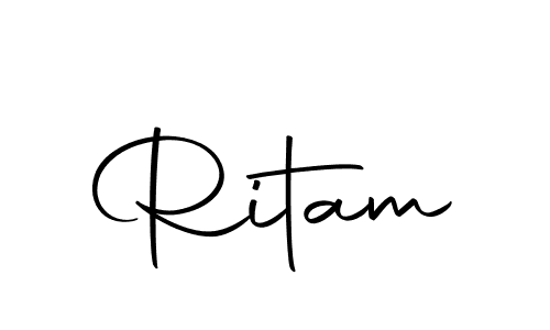 How to make Ritam name signature. Use Autography-DOLnW style for creating short signs online. This is the latest handwritten sign. Ritam signature style 10 images and pictures png