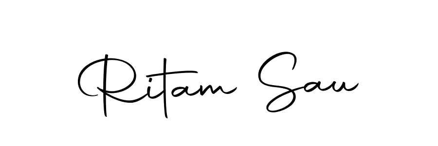 How to make Ritam Sau name signature. Use Autography-DOLnW style for creating short signs online. This is the latest handwritten sign. Ritam Sau signature style 10 images and pictures png