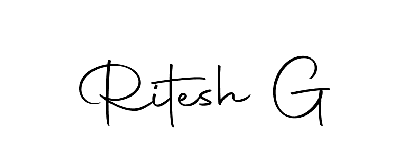 Create a beautiful signature design for name Ritesh G. With this signature (Autography-DOLnW) fonts, you can make a handwritten signature for free. Ritesh G signature style 10 images and pictures png