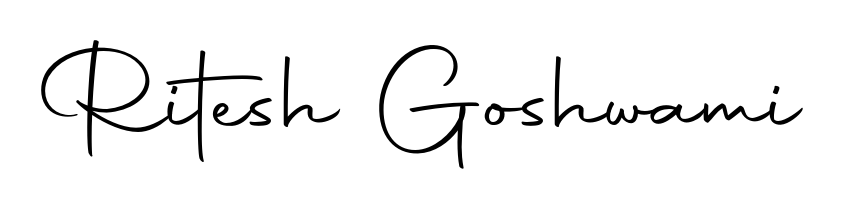 A timeless handwritten aesthetic for Ritesh Goshwami. The Autography-DOLnW font gives your signature a handcrafted feel with natural curves. Ritesh Goshwami signature style 10 images and pictures png