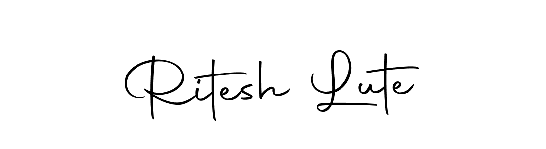 Create a beautiful signature design for name Ritesh Lute. With this signature (Autography-DOLnW) fonts, you can make a handwritten signature for free. Ritesh Lute signature style 10 images and pictures png