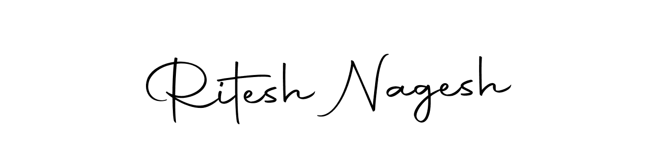 How to make Ritesh Nagesh name signature. Use Autography-DOLnW style for creating short signs online. This is the latest handwritten sign. Ritesh Nagesh signature style 10 images and pictures png