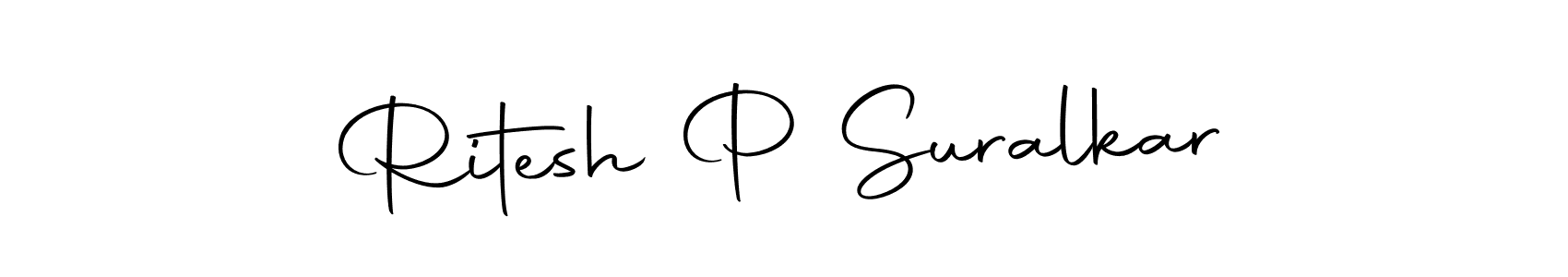 How to make Ritesh P Suralkar name signature. Use Autography-DOLnW style for creating short signs online. This is the latest handwritten sign. Ritesh P Suralkar signature style 10 images and pictures png