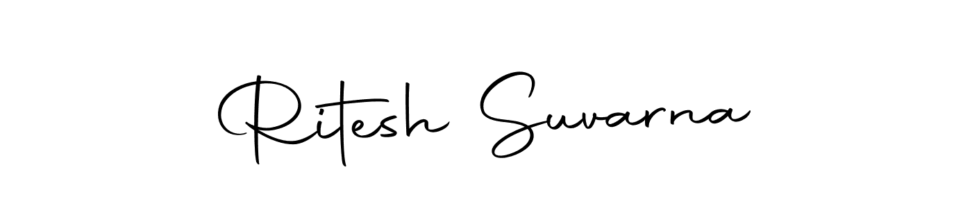 How to make Ritesh Suvarna name signature. Use Autography-DOLnW style for creating short signs online. This is the latest handwritten sign. Ritesh Suvarna signature style 10 images and pictures png