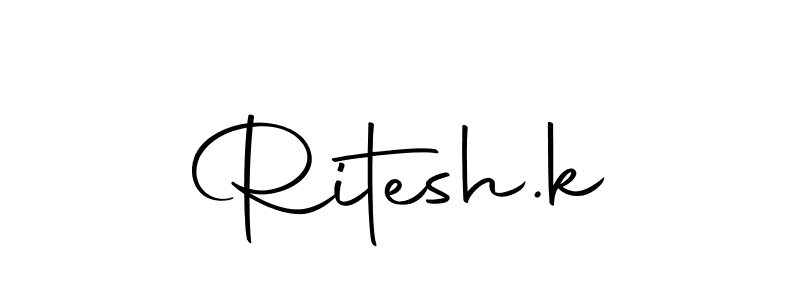 You should practise on your own different ways (Autography-DOLnW) to write your name (Ritesh.k) in signature. don't let someone else do it for you. Ritesh.k signature style 10 images and pictures png