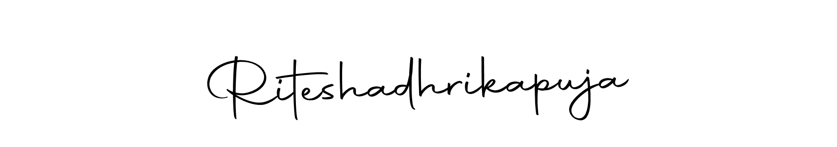 Similarly Autography-DOLnW is the best handwritten signature design. Signature creator online .You can use it as an online autograph creator for name Riteshadhrikapuja. Riteshadhrikapuja signature style 10 images and pictures png