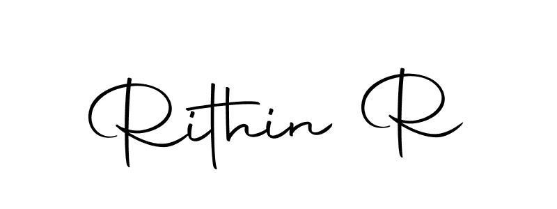 Use a signature maker to create a handwritten signature online. With this signature software, you can design (Autography-DOLnW) your own signature for name Rithin R. Rithin R signature style 10 images and pictures png