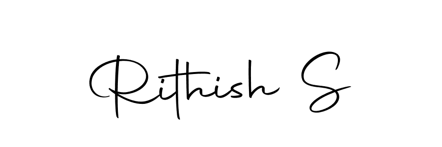 You should practise on your own different ways (Autography-DOLnW) to write your name (Rithish S) in signature. don't let someone else do it for you. Rithish S signature style 10 images and pictures png