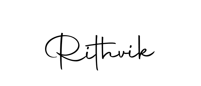 Design your own signature with our free online signature maker. With this signature software, you can create a handwritten (Autography-DOLnW) signature for name Rithvik. Rithvik signature style 10 images and pictures png