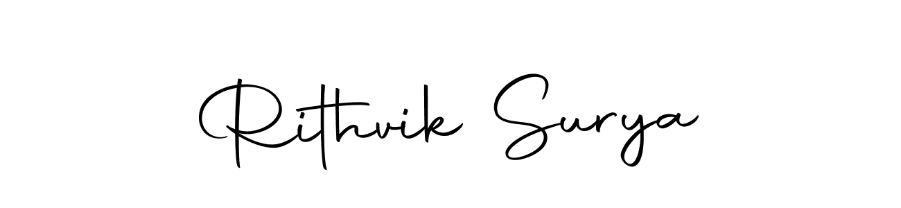 Create a beautiful signature design for name Rithvik Surya. With this signature (Autography-DOLnW) fonts, you can make a handwritten signature for free. Rithvik Surya signature style 10 images and pictures png