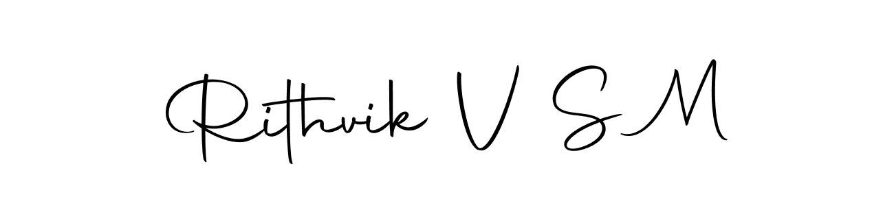 How to make Rithvik V S M signature? Autography-DOLnW is a professional autograph style. Create handwritten signature for Rithvik V S M name. Rithvik V S M signature style 10 images and pictures png