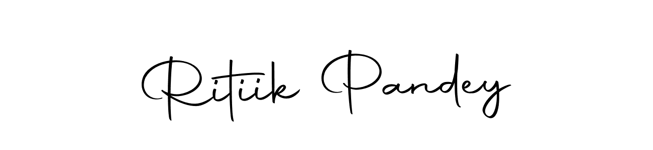 How to make Ritiik Pandey name signature. Use Autography-DOLnW style for creating short signs online. This is the latest handwritten sign. Ritiik Pandey signature style 10 images and pictures png