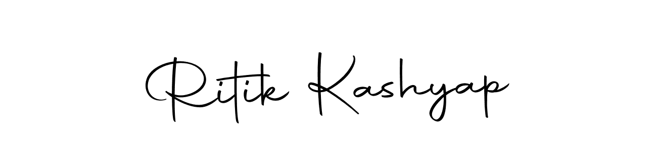 How to make Ritik Kashyap name signature. Use Autography-DOLnW style for creating short signs online. This is the latest handwritten sign. Ritik Kashyap signature style 10 images and pictures png