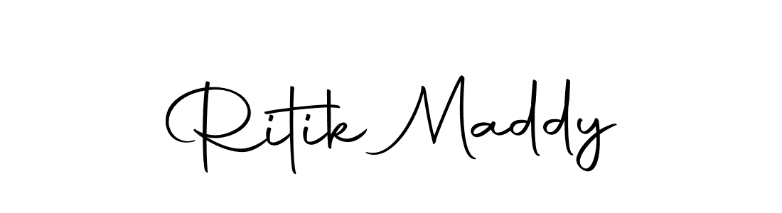 Create a beautiful signature design for name Ritik Maddy. With this signature (Autography-DOLnW) fonts, you can make a handwritten signature for free. Ritik Maddy signature style 10 images and pictures png