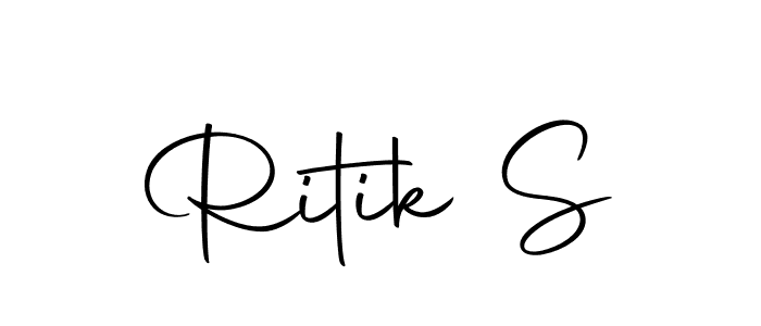 Use a signature maker to create a handwritten signature online. With this signature software, you can design (Autography-DOLnW) your own signature for name Ritik S. Ritik S signature style 10 images and pictures png