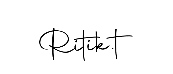 You should practise on your own different ways (Autography-DOLnW) to write your name (Ritik.t) in signature. don't let someone else do it for you. Ritik.t signature style 10 images and pictures png