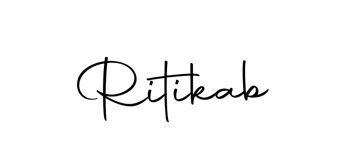 How to make Ritikab name signature. Use Autography-DOLnW style for creating short signs online. This is the latest handwritten sign. Ritikab signature style 10 images and pictures png