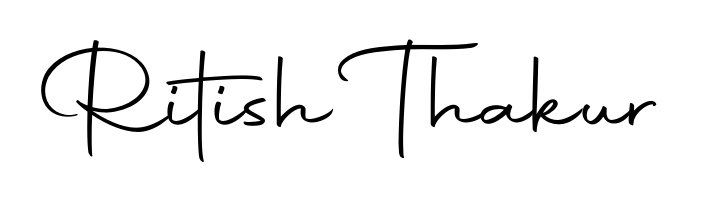 Achieve flawless digital penmanship with Ritish Thakur name in Autography-DOLnW font. The perfect tool for creating online signatures. Ritish Thakur signature style 10 images and pictures png
