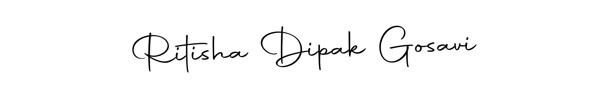 You can use this online signature creator to create a handwritten signature for the name Ritisha Dipak Gosavi. This is the best online autograph maker. Ritisha Dipak Gosavi signature style 10 images and pictures png