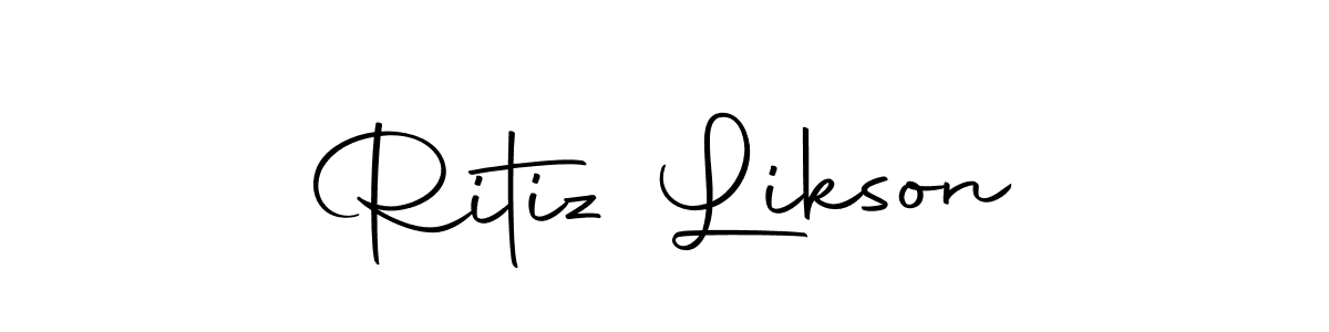 You should practise on your own different ways (Autography-DOLnW) to write your name (Ritiz Likson) in signature. don't let someone else do it for you. Ritiz Likson signature style 10 images and pictures png