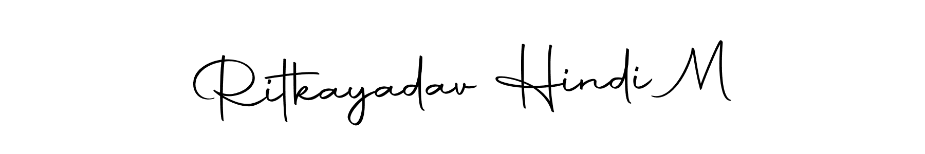 Use a signature maker to create a handwritten signature online. With this signature software, you can design (Autography-DOLnW) your own signature for name Ritkayadav Hindi M. Ritkayadav Hindi M signature style 10 images and pictures png