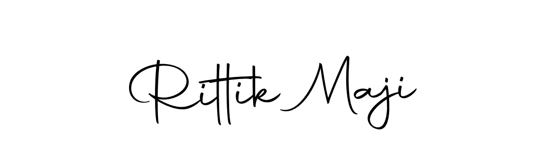 You should practise on your own different ways (Autography-DOLnW) to write your name (Rittik Maji) in signature. don't let someone else do it for you. Rittik Maji signature style 10 images and pictures png