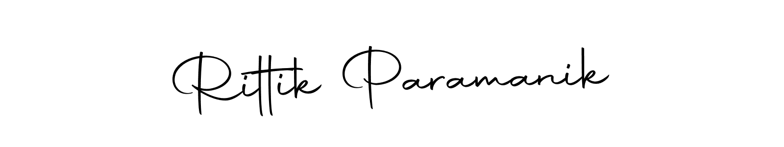 How to make Rittik Paramanik name signature. Use Autography-DOLnW style for creating short signs online. This is the latest handwritten sign. Rittik Paramanik signature style 10 images and pictures png