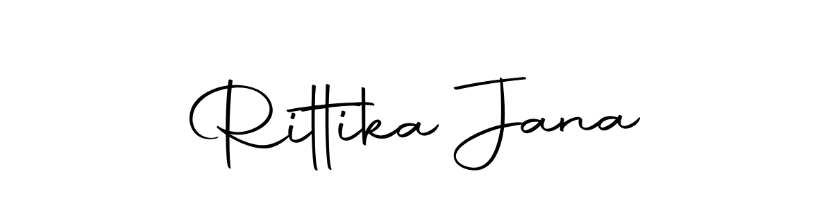 How to make Rittika Jana name signature. Use Autography-DOLnW style for creating short signs online. This is the latest handwritten sign. Rittika Jana signature style 10 images and pictures png