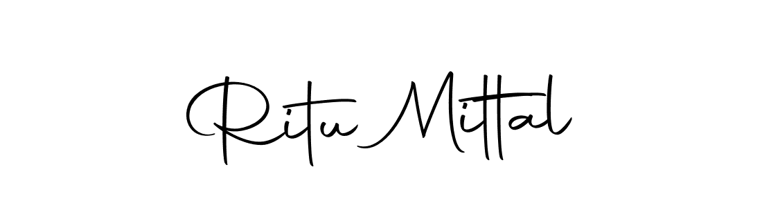 How to make Ritu Mittal name signature. Use Autography-DOLnW style for creating short signs online. This is the latest handwritten sign. Ritu Mittal signature style 10 images and pictures png