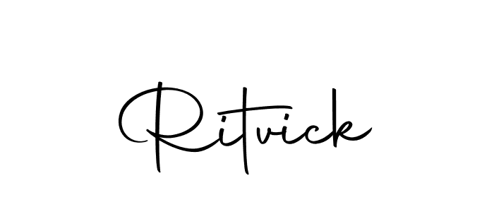 Design your own signature with our free online signature maker. With this signature software, you can create a handwritten (Autography-DOLnW) signature for name Ritvick. Ritvick signature style 10 images and pictures png