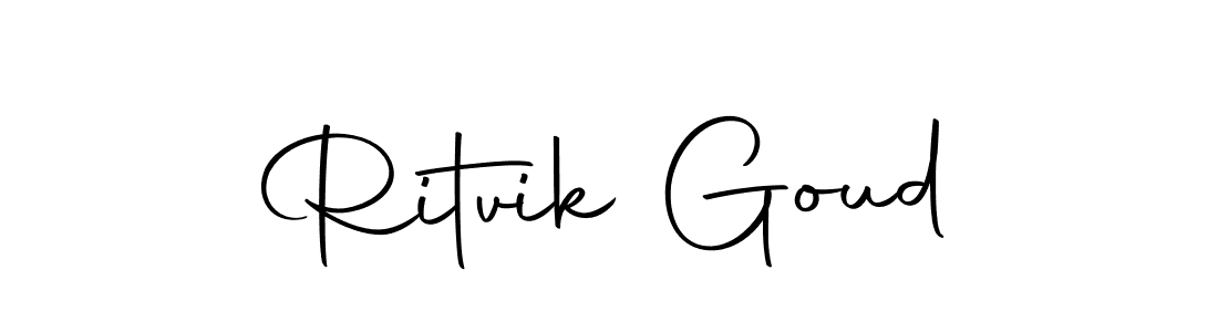 Use a signature maker to create a handwritten signature online. With this signature software, you can design (Autography-DOLnW) your own signature for name Ritvik Goud. Ritvik Goud signature style 10 images and pictures png