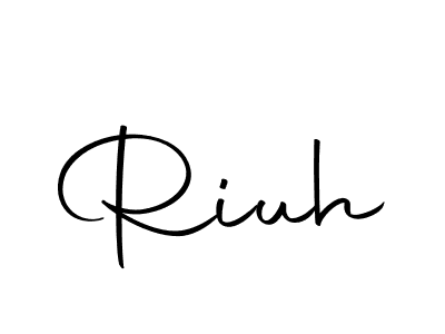 You should practise on your own different ways (Autography-DOLnW) to write your name (Riuh) in signature. don't let someone else do it for you. Riuh signature style 10 images and pictures png