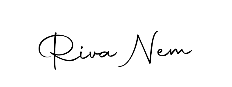 Use a signature maker to create a handwritten signature online. With this signature software, you can design (Autography-DOLnW) your own signature for name Riva Nem. Riva Nem signature style 10 images and pictures png