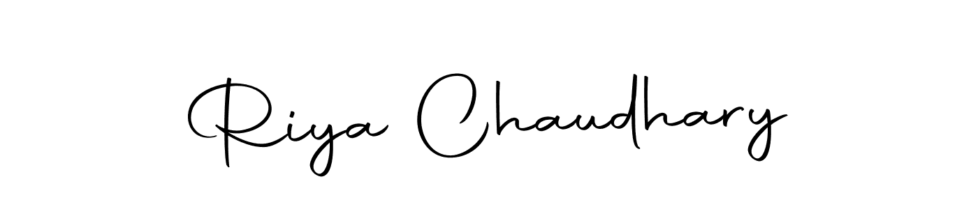 How to make Riya Chaudhary name signature. Use Autography-DOLnW style for creating short signs online. This is the latest handwritten sign. Riya Chaudhary signature style 10 images and pictures png