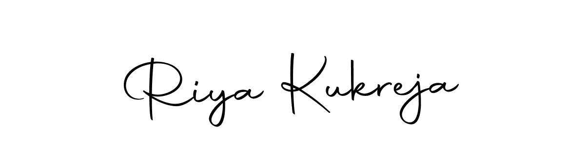 How to make Riya Kukreja name signature. Use Autography-DOLnW style for creating short signs online. This is the latest handwritten sign. Riya Kukreja signature style 10 images and pictures png