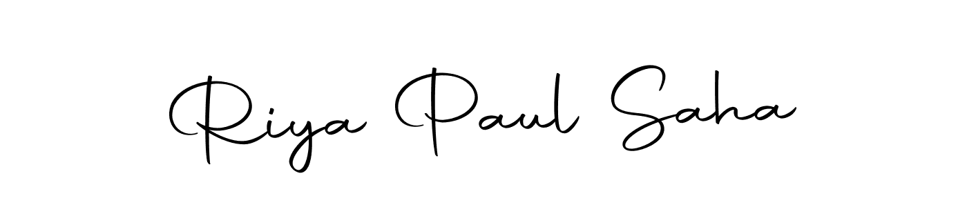 How to make Riya Paul Saha name signature. Use Autography-DOLnW style for creating short signs online. This is the latest handwritten sign. Riya Paul Saha signature style 10 images and pictures png