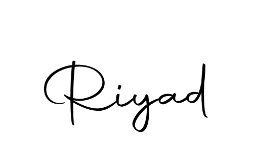 Design your own signature with our free online signature maker. With this signature software, you can create a handwritten (Autography-DOLnW) signature for name Riyad. Riyad signature style 10 images and pictures png