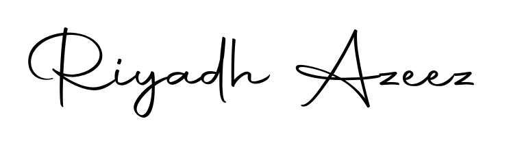 A dynamic signature style for Riyadh Azeez using Autography-DOLnW script. Designed to look authentic, handwritten, and professional. Riyadh Azeez signature style 10 images and pictures png